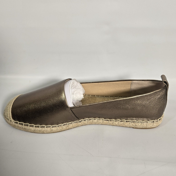 Lauren Ralph Lauren Cameryn Espadrille 9.5 Aged Gold Canvas LRL Flat NIB ($125) - Picture 7 of 14